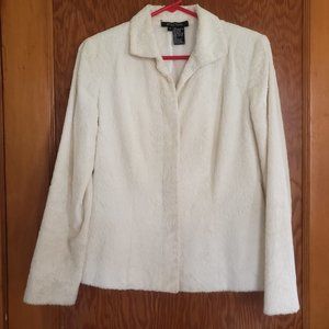 White Blazer Jacket, lined, peplum style, women's, ETCETERA